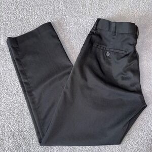 Structure Slim Fit Black Polyester Dress Pants Mens 29x30 Flat Front
